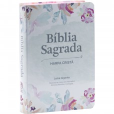 Bíblia Sagrada ARC para Mulher, Letra Gigante, com palavras de Jesus destacadas, com Harpa Cristã, com mapa, Capa Couro Sintético Ilustrada: Lilas