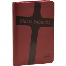 Bíblia Sagrada NAA, Letra Grande, com zíper, Capa Couro Sintético Vermelha Bíblia Sagrada NAA, Letra Grande, com zíper, Capa Couro Sintético Vermelha
