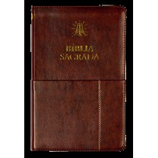 Bíblia Sagrada ACF Slim, Capa luxo marrom com bolso Bíblia Sagrada ACF Slim, Capa luxo marrom com bolso