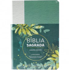 Bíblia Sagrada ARC para Mulher, Letra Gigante, com palavras de Jesus destacadas, com Harpa Cristã, com mapa, Capa Semi Flexível Floral