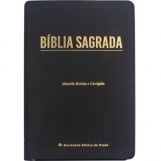 Bíblia Sagrada ARC, Letra Gigante, com palavras de Jesus destacadas, com mapa, Capa Couro Sintético Preta