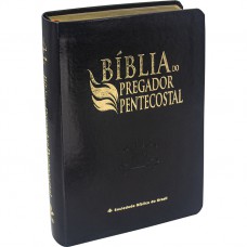 Bíblia do Pregador Pentecostal ARC, Letra Regular, com mapa, com índice, Capa Couro Sintético Preta Nobre
