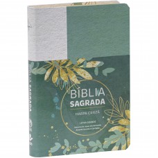 Bíblia Sagrada ARC, Letra Gigante, com palavras de Jesus destacadas, Capa Couro Sintético Verde e Branca