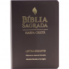 Bíblia Sagrada ARC, Letra Gigante, com palavras de Jesus destacadas, com Harpa Cristã, com mapa, Capa Semi Flexível Vinho