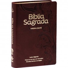 Bíblia Sagrada ARC para Mulher, Letra Gigante, com palavras de Jesus destacadas, com Harpa Cristã, com mapa, Capa Couro Sintético Vinho