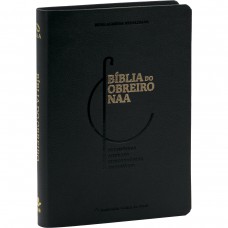 Bíblia Sagrada NAA de Estudo, Letra Grande, com palavras de Jesus destacadas, com mapa, Capa Couro Sintético Preta