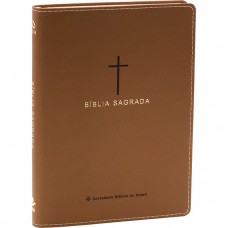 Bíblia Sagrada NAA, Letra Regular, com palavras de Jesus destacadas, Capa Couro Sintético Marrom