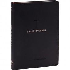 Bíblia Sagrada NAA, Letra Regular, com palavras de Jesus destacadas, com mapa, Capa Couro Sintético Preta
