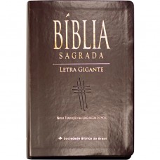 Bíblia Sagrada NTLH, Letra Gigante, com mapa, com índice, Capa Couro Sintético Marrom Nobre