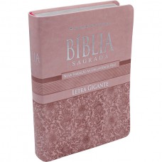 Bíblia Sagrada NTLH para Mulher, Letra Gigante, com mapa, com índice, Capa Couro Sintético Rosa Claro