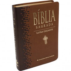 Bíblia Sagrada NTLH, Letra Gigante, com mapa, com índice, Capa Couro Sintético Marrom Claro