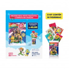 Kit de 10 envelopes com 50 cromos - Álbum oficial Gato Galactico