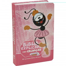 Bíblia Sagrada NTLH Explicada para Criança Smilinguido, Letra Regular, com mapa, Capa Dura Ilustrada: Rosa