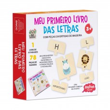 Meu Primeiro Livro Das Letras Com Peças De Madeira