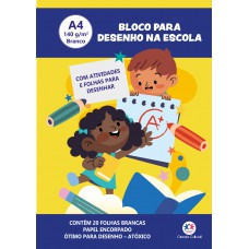 Bloco para Desenho A4 140g - 20 Folhas brancas