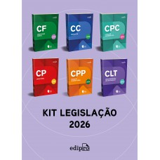 Kit Legislação 2026 – Constituição Federal 2026 + CLT 2026 + Código Civil 2026 + Código de Processo Civil 2026 + Código Penal 2026 + Código de Processo Penal 2026