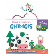 Meus primeiros animais - Kit com livro e quebra-cabeça de 20 peças