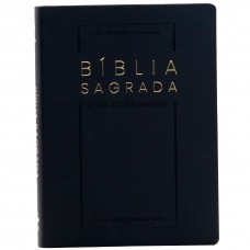 Bíblia Sagrada ARA, Letra Extragigante, com palavras de Jesus destacadas, com índice, Capa Couro Sintético Preta