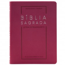 Bíblia Sagrada ARA para Mulher, Letra Extragigante, com palavras de Jesus destacadas, Capa Couro Sintético Rosa