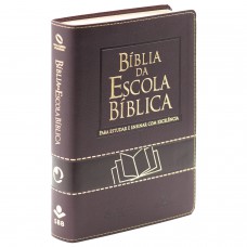 Bíblia da Escola Bíblica NAA, Letra Regular, com mapa, Capa Couro Sintético Vinho