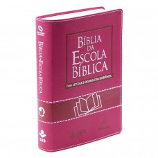 Bíblia da Escola Bíblica NAA, Letra Regular, com mapa, Capa Couro Sintético Pink