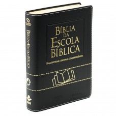 Bíblia da Escola Bíblica NAA, Letra Regular, com mapa, Capa Couro Sintético Preta