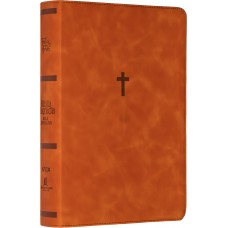 Bíblia NVI Bible Journaling com Espaço para Anotações, Capa luxo marrom marmorizado, Cruz, Leitura Perfeita, Falei com Amor