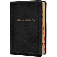 Bíblia Sagrada King James Clássica, Letra grande, Capa luxo preta, Arabescos, Palavras de Jesus em azul, Índice de dedo, Leitura Perfeita: Com introdução aos livros bíblicos