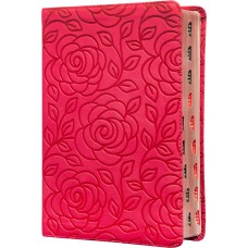 Bíblia Sagrada King James Clássica, Letra grande, Capa luxo, Primavera rosa, Palavras de Jesus em azul, Índice de dedo, Leitura Perfeita: Com introdução aos livros bíblicos