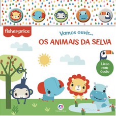 Fisher-Price - Vamos ouvir os animais da selva - Livro sonoro com botão de silicone
