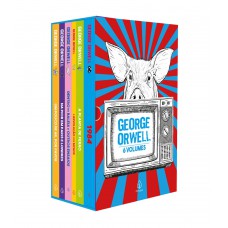 Box George Orwell com 6 livros, pôster e marcador de página